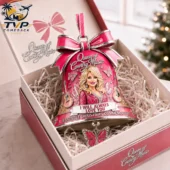 Dolly Parton Queen of Country Music commemorative Christmas bell ornament in a gift box