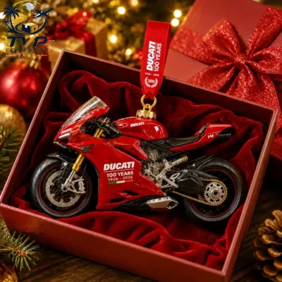 Ducati 100th Anniversary 1926-2026 Motorcycle Christmas Ornament