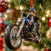 Evel Knievel motorcycle Christmas tree ornament