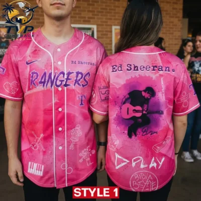 Ed Sheeran x Texas Rangers LOOP Tour 2026 Baseball Jersey Ed Sheeran x Texas Rangers LOOP Tour 2026 Baseball Jersey