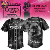 Ed Sheeran x Texas Rangers LOOP Tour 2026 Baseball Jersey 3 Ed Sheeran Mathematics Tour Arlington Texas baseball jersey