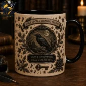 Edgar Allan Poe The Raven Ceramic Mug 2 Edgar Allan Poe The Raven inspired ceramic coffee mug with black handle