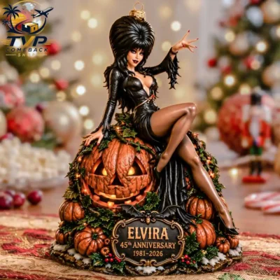 Elvira Mistress of the Dark 45th Anniversary 1981-2026 Christmas Ornament