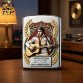 Elvis Presley 90th Anniversary Zippo Lighter 4 Chrome metal lighter featuring Elvis Presley playing guitar for his 90th anniversary.