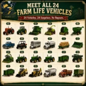 Farm Life Vehicles Advent Calendar 2026 5 Collection of 24 miniature farm vehicles from Tvpcomebackshop