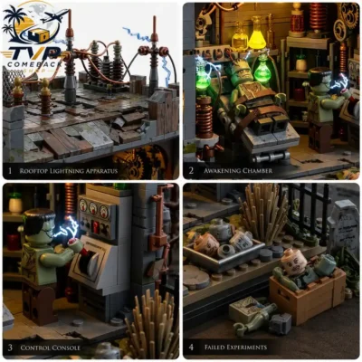 Frankenstein Midnight Monster Laboratory Collector Building Brick Set