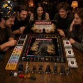 Friends playing Game of Thrones Monopoly board game by Tvpcomebackshop