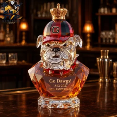 Georgia Bulldogs Crown Royal 135th Anniversary Decanter Bottle