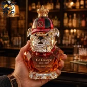 Crystal bulldog decanter for Georgia Bulldogs 135th anniversary