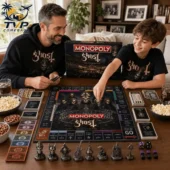 Ghost Band Collector's Edition Monopoly Board Game 2026 2 Father and son playing the Ghost Collector Edition Monopoly board game from Tvpcomebackshop