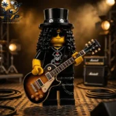 Gibson Slash Les Paul Signature Guitar 3D Edition Building Block Set 2 Minifigure version of Slash with top hat and electric guitar