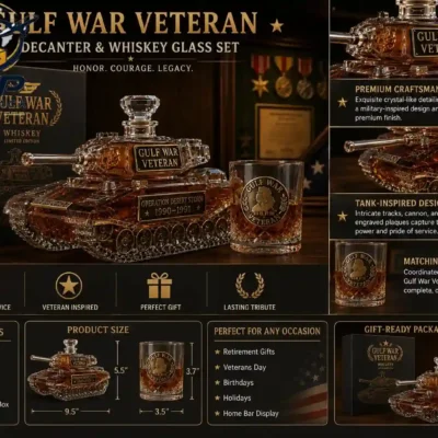 Gulf War Veteran Whiskey Limited Edition Bottle And Glass Set