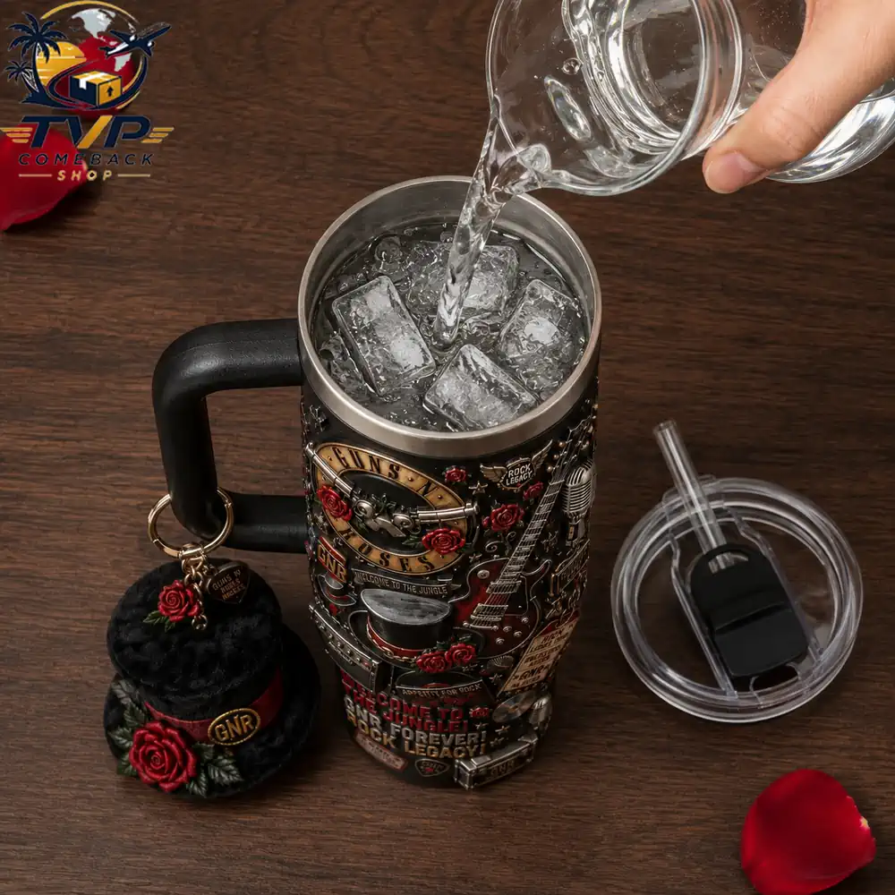 Guns N Roses Welcome To The Jungle Appetite For Destruction Tumbler with Handle Guns N Roses Welcome To The Jungle Appetite For Destruction Tumbler with Handle