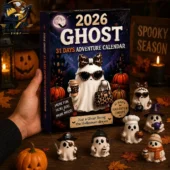 2026 Ghost 31 Days Adventure Calendar by Tvpcomebackshop featuring miniature ghost figurines