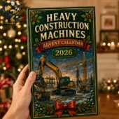 Heavy Construction Machines Advent Calendar 2026 4 Heavy Construction Machines 2026 Advent Calendar held in a hand