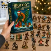 2026 Bigfoot themed advent calendar featuring various Sasquatch figurines from Tvpcomebackshop