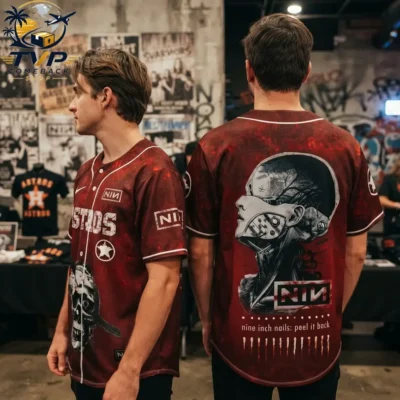 Houston Astros x NIN Nine Inch Nails Peel It Back Tour 2026 Baseball Jersey Houston Astros x NIN Nine Inch Nails Peel It Back Tour 2026 Baseball Jersey