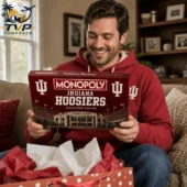 Man holding Indiana Hoosiers Monopoly board game from Tvpcomebackshop