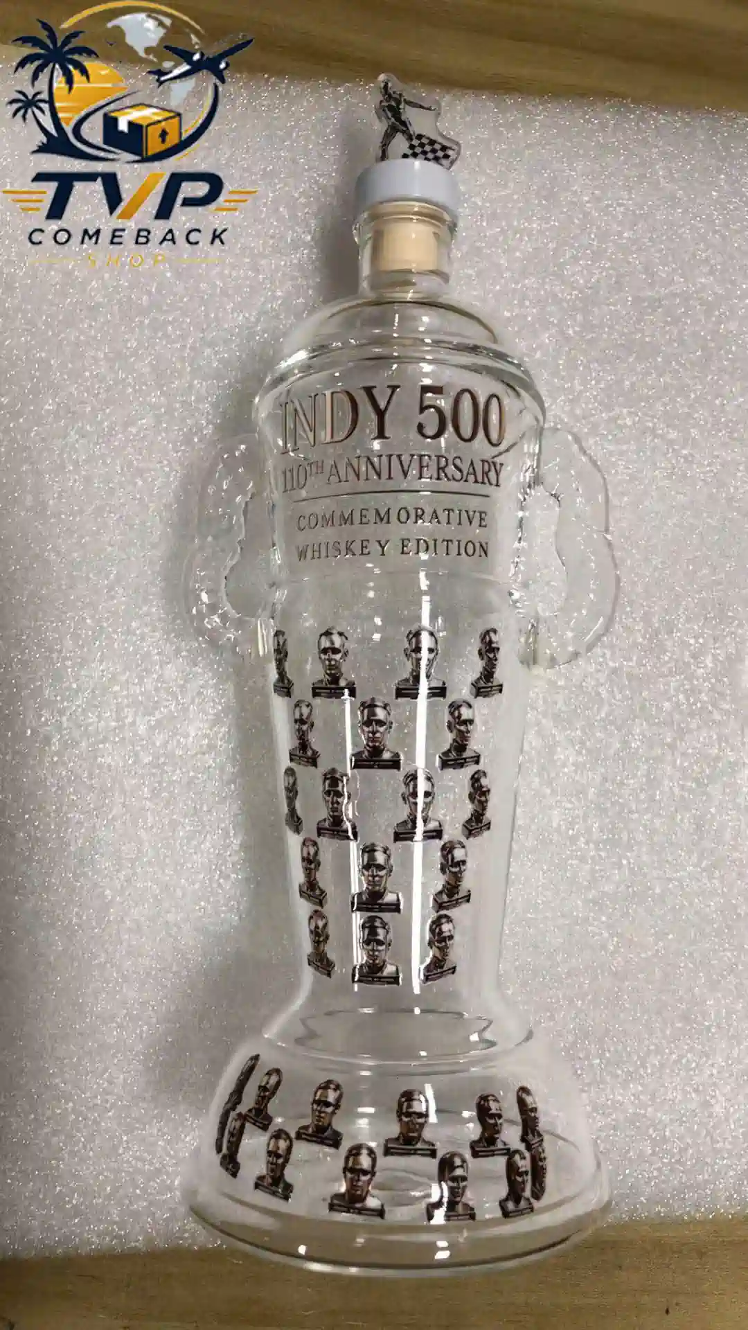 Indy 500 110th Anniversary Borg-Warner Trophy Premium Decanter Bottle Indy 500 110th Anniversary Borg-Warner Trophy Premium Decanter Bottle