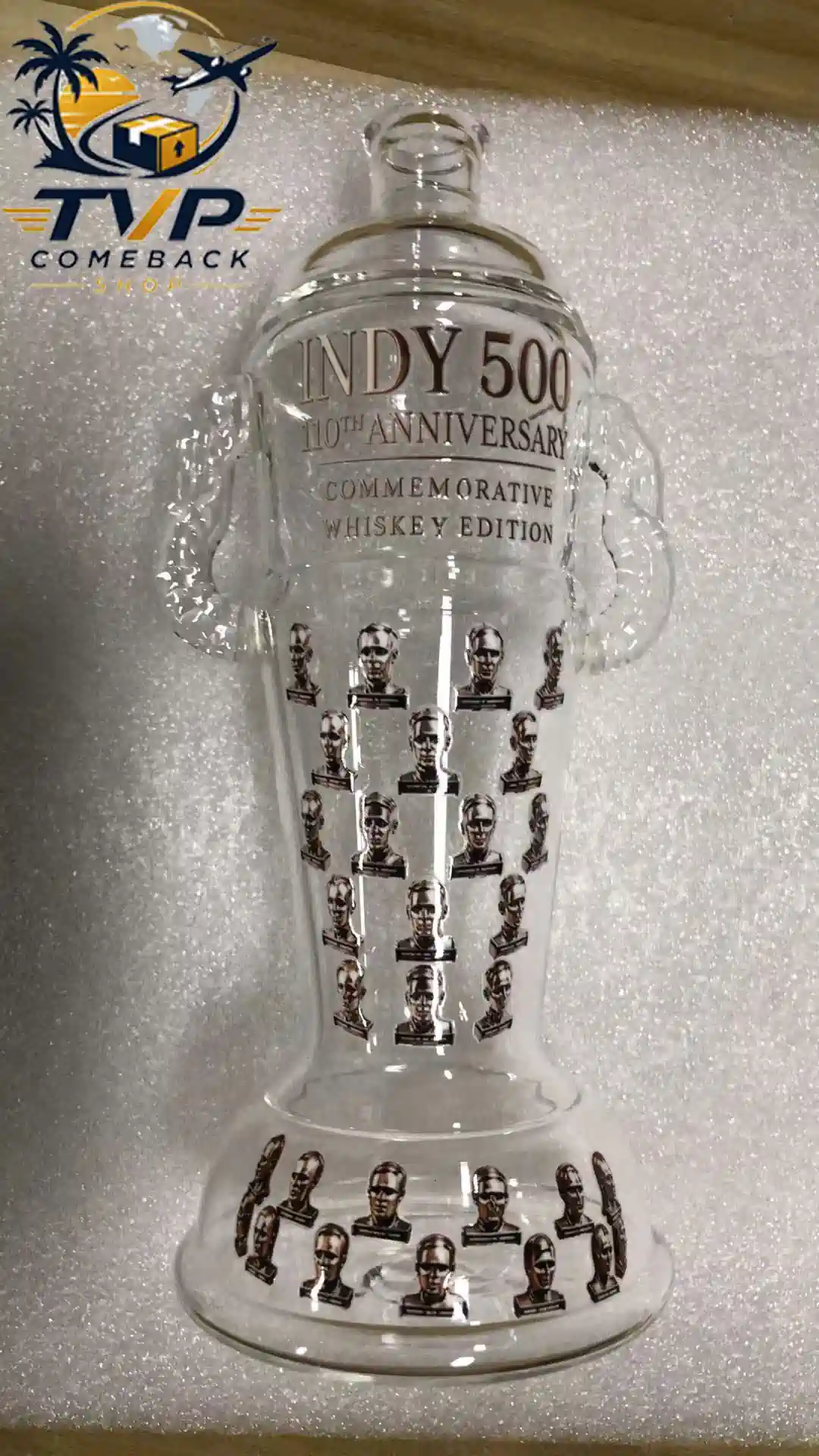 Indy 500 110th Anniversary Borg-Warner Trophy Premium Decanter Bottle Indy 500 110th Anniversary Borg-Warner Trophy Premium Decanter Bottle