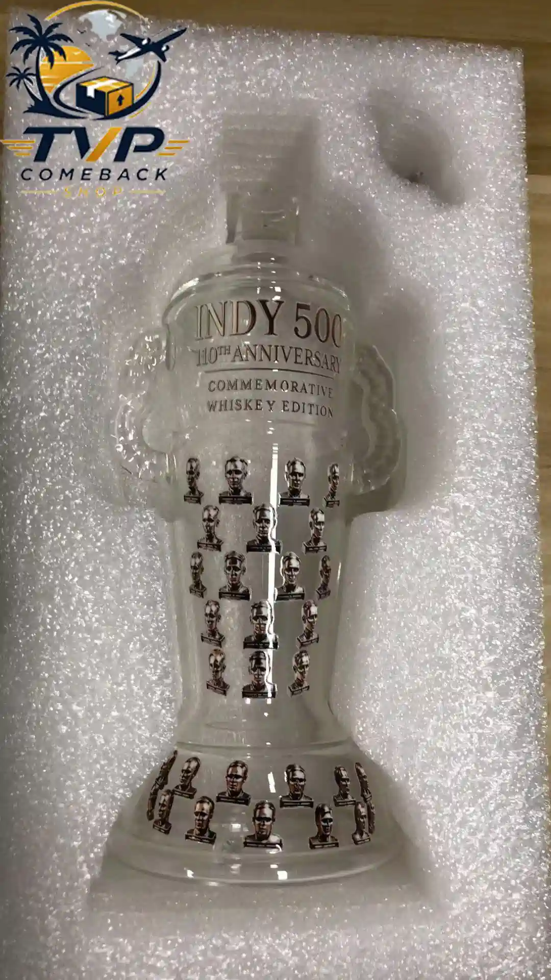Indy 500 110th Anniversary Borg-Warner Trophy Premium Decanter Bottle Indy 500 110th Anniversary Borg-Warner Trophy Premium Decanter Bottle
