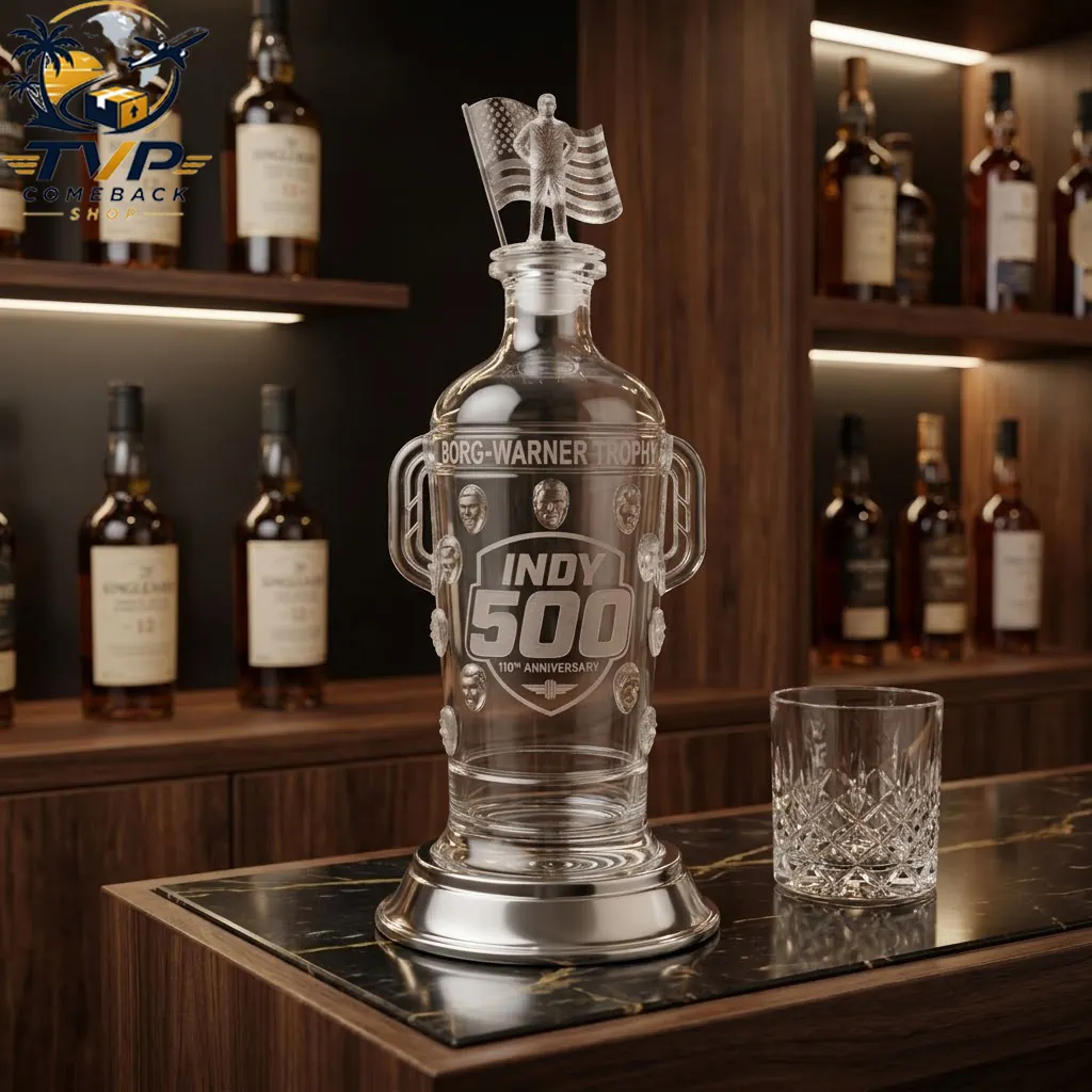 Indy 500 110th Anniversary Borg-Warner Trophy Premium Decanter Bottle Indy 500 110th Anniversary Borg-Warner Trophy Premium Decanter Bottle