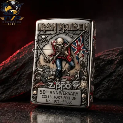 Iron Maiden 50Th Anniversary 2026 The Trooper Iron Maiden Zippo Lighter Iron Maiden 50Th Anniversary 2026 The Trooper Iron Maiden Zippo Lighter