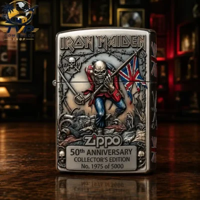 Iron Maiden 50Th Anniversary 2026 The Trooper Iron Maiden Zippo Lighter