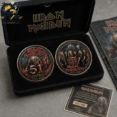 Iron Maiden 51st Anniversary commemorative coin set in display case by Tvpcomebackshop