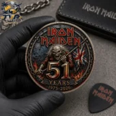 Iron Maiden 51st anniversary commemorative coin featuring Eddie