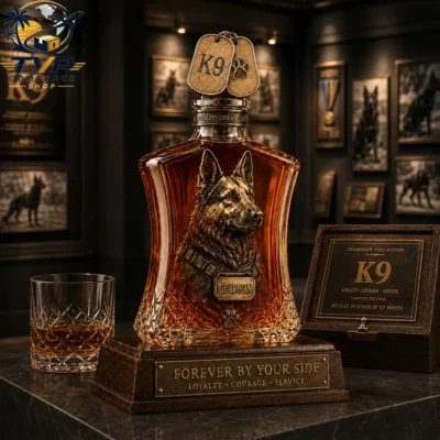 K9 German Shepherd Forever By Your Side Whiskey Bottle