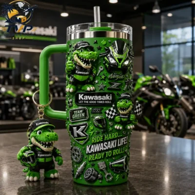 Kawasaki Ninja Team Green Ride Hard Kawasaki Life Tumbler with Handle 2026 Kawasaki Ninja Team Green Ride Hard Kawasaki Life Tumbler with Handle 2026