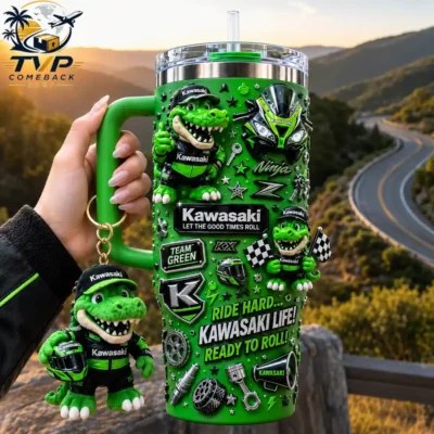 Kawasaki Ninja Team Green Ride Hard Kawasaki Life Tumbler with Handle 2026