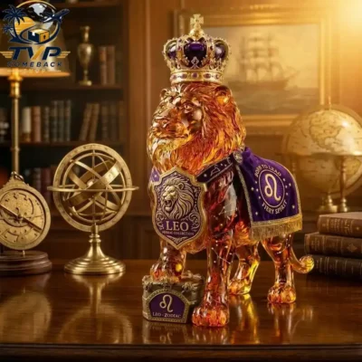 Leo Zodiac Crown Royal Collectible Whiskey Lion Bottle