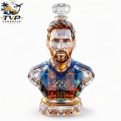 Lionel Messi Football Legend Crystal Decanter Bottle 2 Crystal bust decanter of Lionel Messi with number 10 jersey details