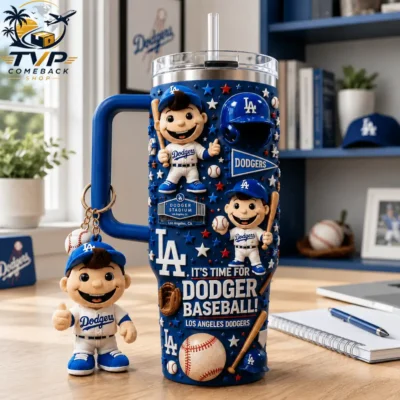 Los Angeles Dodgers Its Time For Dodger Baseball Dodger Stadium Game Day Ready Tumbler with Handle