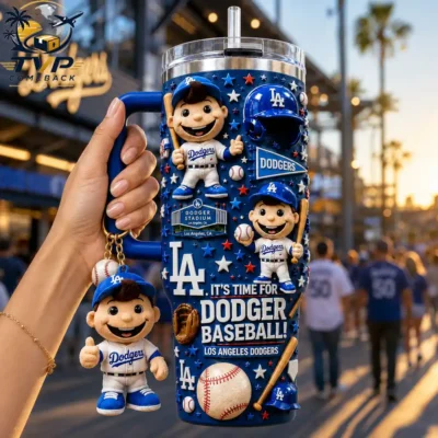 Los Angeles Dodgers Its Time For Dodger Baseball Dodger Stadium Game Day Ready Tumbler with Handle