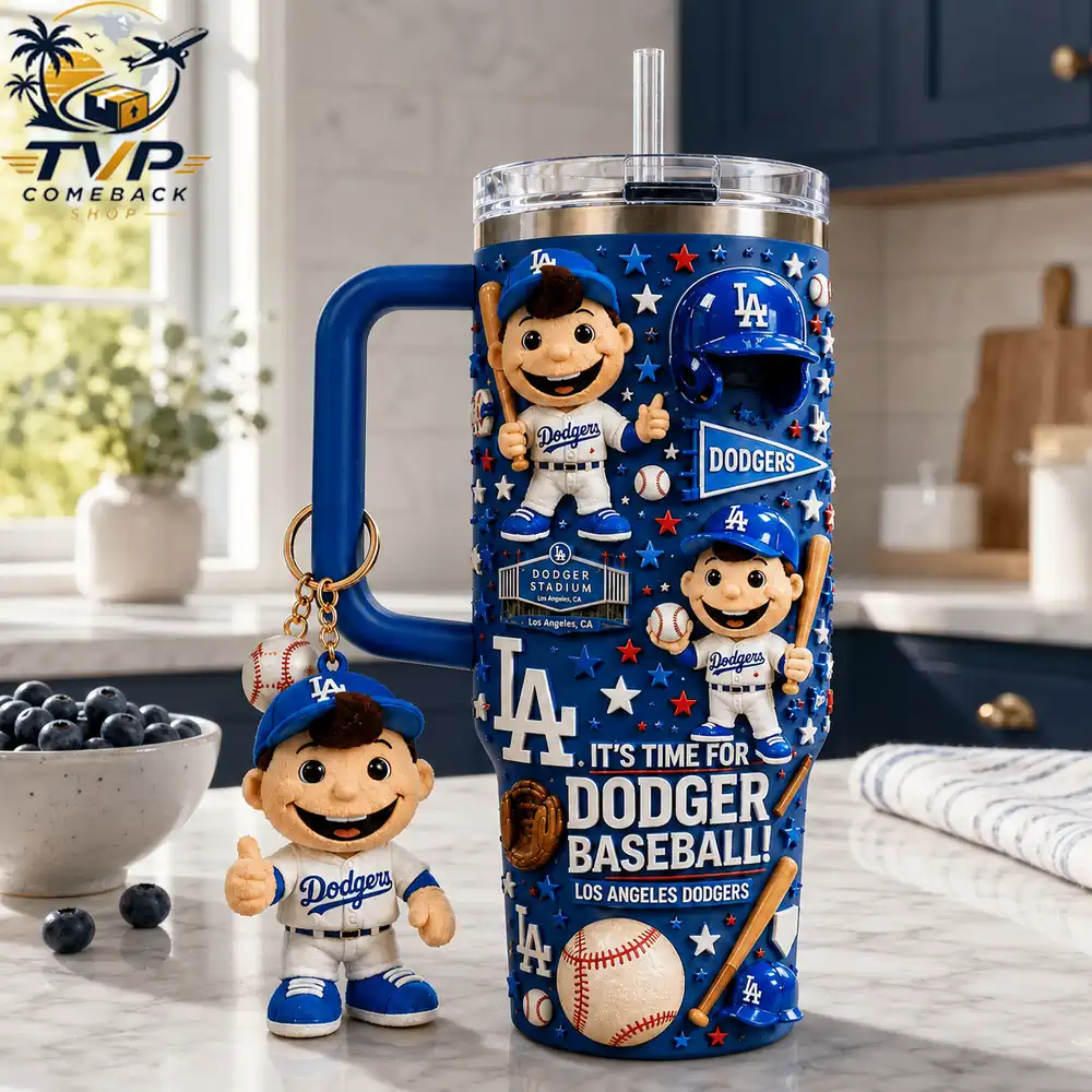 Los Angeles Dodgers Its Time For Dodger Baseball Dodger Stadium Game Day Ready Tumbler with Handle Los Angeles Dodgers Its Time For Dodger Baseball Dodger Stadium Game Day Ready Tumbler with Handle