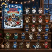 2026 Raccoon MLB advent calendar with twenty-four baseball mascot figures available at Tvpcomebackshop