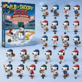 MLB x Snoopy 2026 Advent Calendar featuring 24 baseball-themed Snoopy character figures from Tvpcomebackshop.