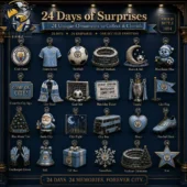 Manchester City Blue Moon Christmas Advent Calendar 2026 3 Manchester City 24-day Christmas advent calendar ornament set by Tvpcomebackshop