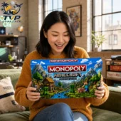 Minecraft Collector's Edition Monopoly Board Game 2026 2 Woman holding the Minecraft Collector Edition Monopoly board game from Tvpcomebackshop