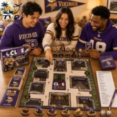 Minnesota Vikings Clue Board Game 2026 2 Three people playing Minnesota Vikings Clue board game by Tvpcomebackshop