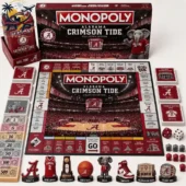 Monopoly Alabama Crimson Tide Collector's Edition Board Game 1 Alabama Crimson Tide Monopoly board game set by Tvpcomebackshop