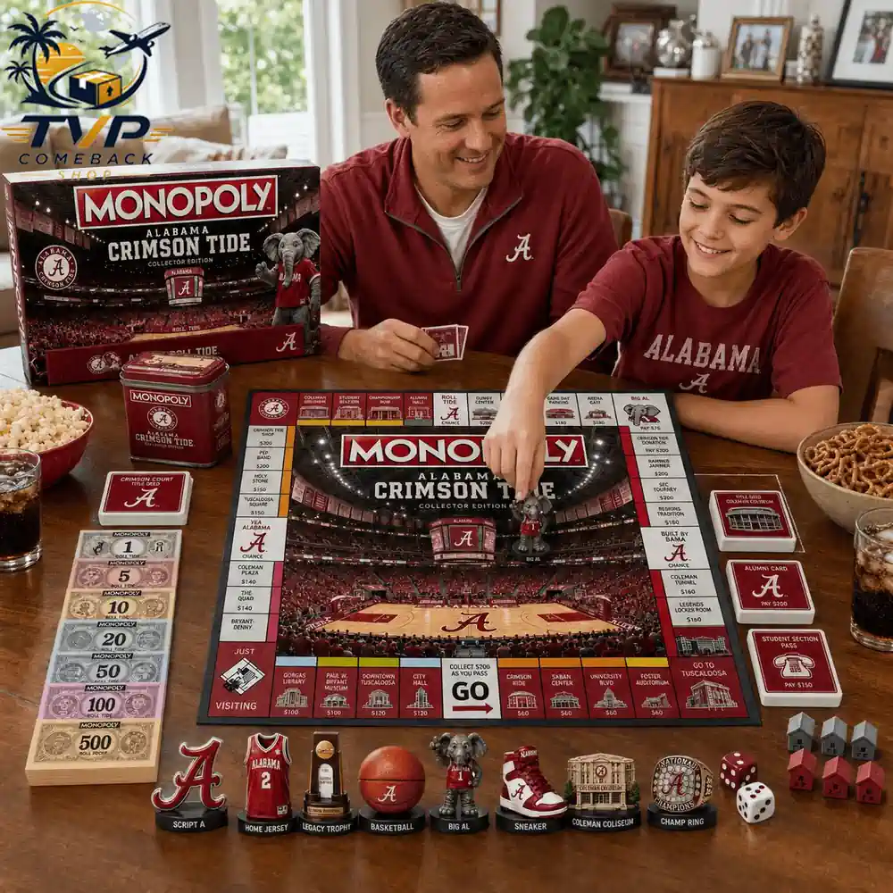 Monopoly Alabama Crimson Tide Collector's Edition Board Game Monopoly Alabama Crimson Tide Collector's Edition Board Game