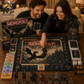 Monopoly Fourth Wing Collector's Edition Board Game 2026 2 Couple playing Monopoly Fourth Wing Collector Edition from Tvpcomebackshop