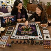 Mother and daughter playing Hocus Pocus Monopoly Collector Edition by Tvpcomebackshop