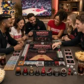 Monopoly Houston Rockets Collector Edition Board Game 2026 1 Friends playing Houston Rockets Monopoly board game from Tvpcomebackshop