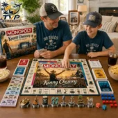 Monopoly Kenny Chesney Collector Edition Board Game 2 Father and son playing Kenny Chesney Collector Edition board game from Tvpcomebackshop