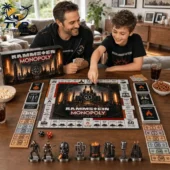 Monopoly Rammstein Monopoly Limited Collector Edition Board Game 1 Father and son playing Rammstein Monopoly board game